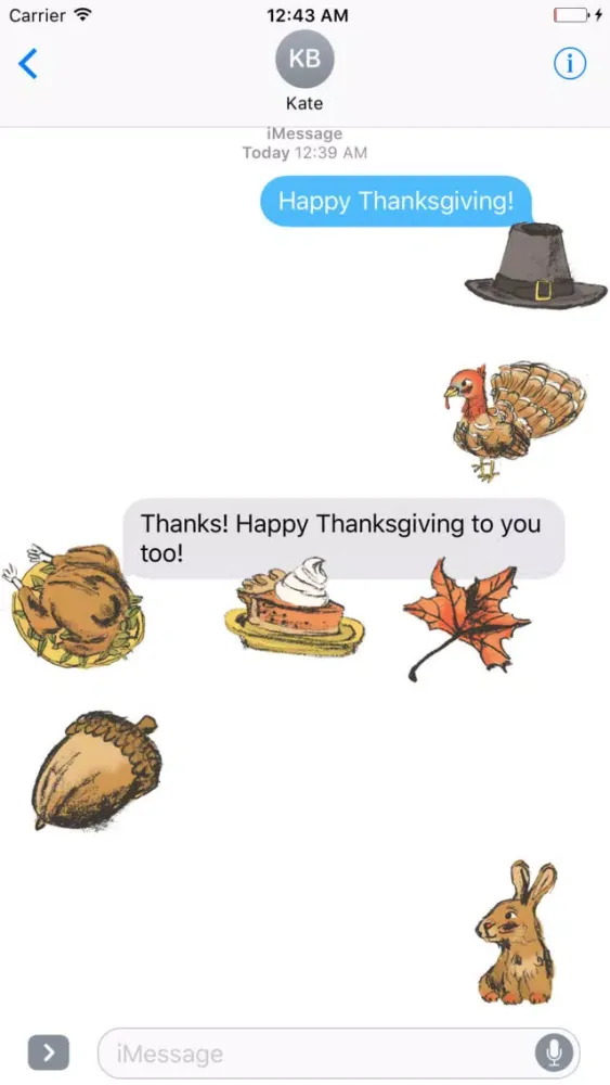 Tangkapan skrin Thanksgiving Illustrated Sticker Pack