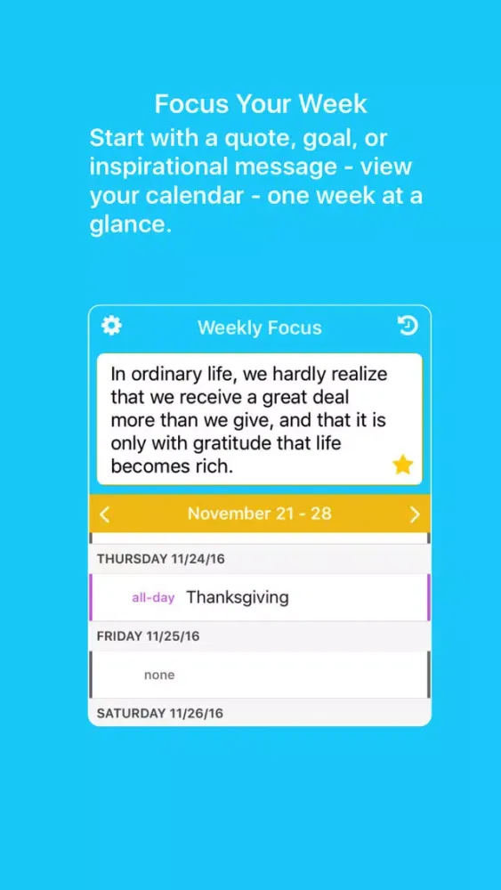 Weekly Focus goal & inspirational planner應用截圖