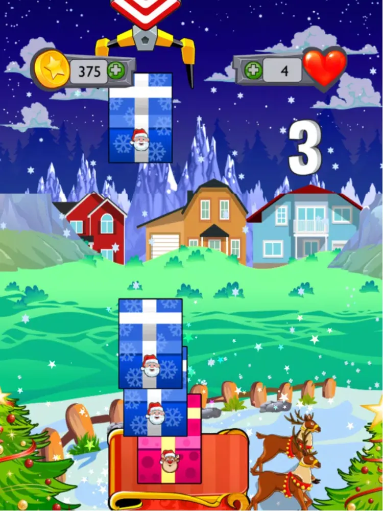 Zrzuty ekranu Amazing Christmas Block Tower Madness - use your fingers to push the circle & squares a-cross! iPad 