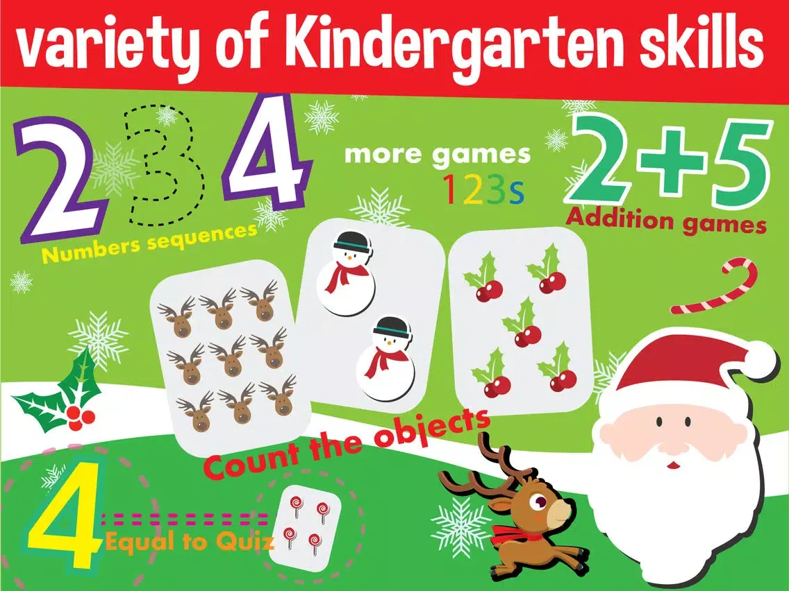 Tangkapan skrin Kindergarten Smart Math - Christmas Number Games for Kids iPad 