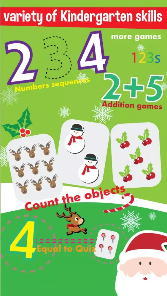 Tangkapan skrin Kindergarten Smart Math - Christmas Number Games for Kids