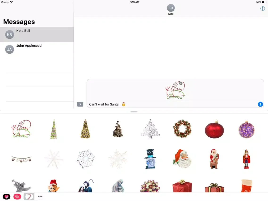 ภาพหน้าจอของ Cute Christmas Time Stickers iPad 