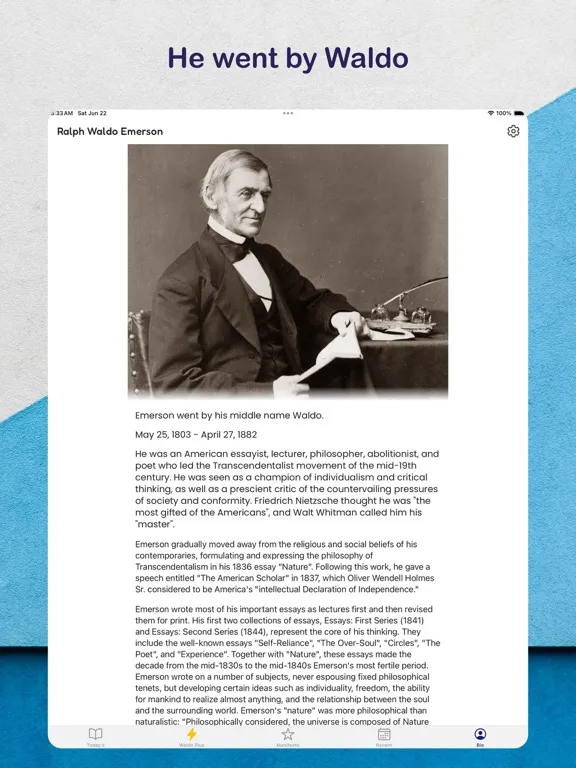 Waldo: Reading Emerson iPad  Screenshots