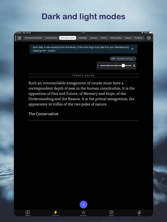 Waldo: Reading Emerson iPad  Screenshots