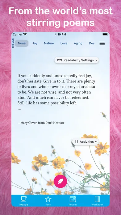 Today's Stanza: Daily Poetry Screenshots