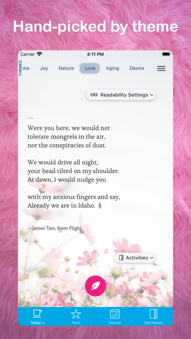 Today's Stanza: Daily Poetry Screenshots