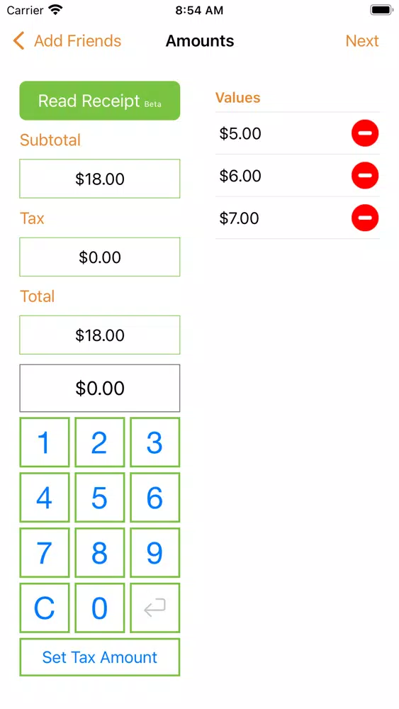 Ảnh chụp màn hình của My Slice Bill Splitting