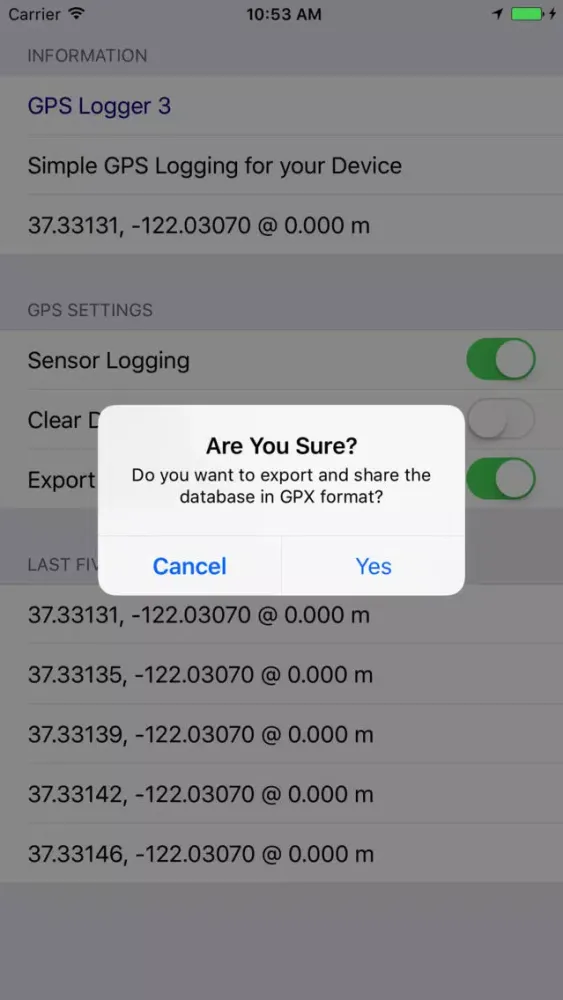 Capturas de pantalla de GPS Logger 3 - GPX, Photo, and Location Journal
