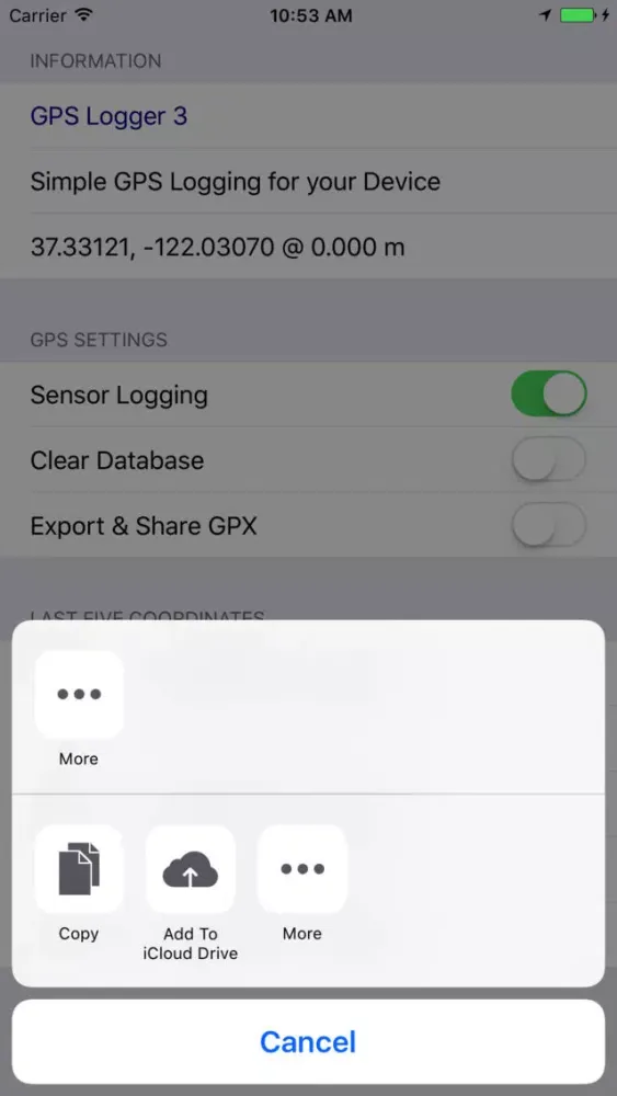 Capturas de pantalla de GPS Logger 3 - GPX, Photo, and Location Journal