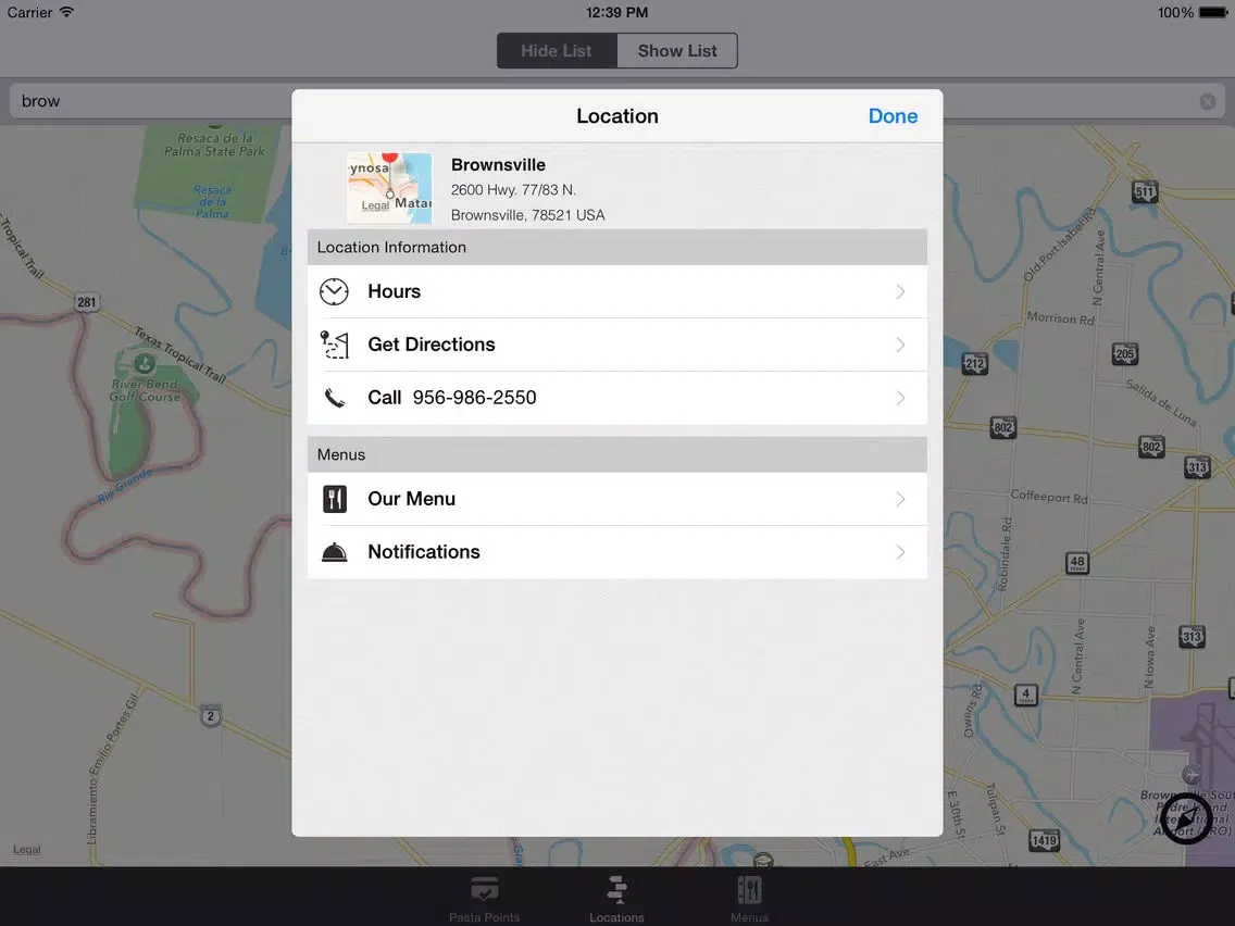 Johnny Carino's Pasta Points iPad  Screenshots