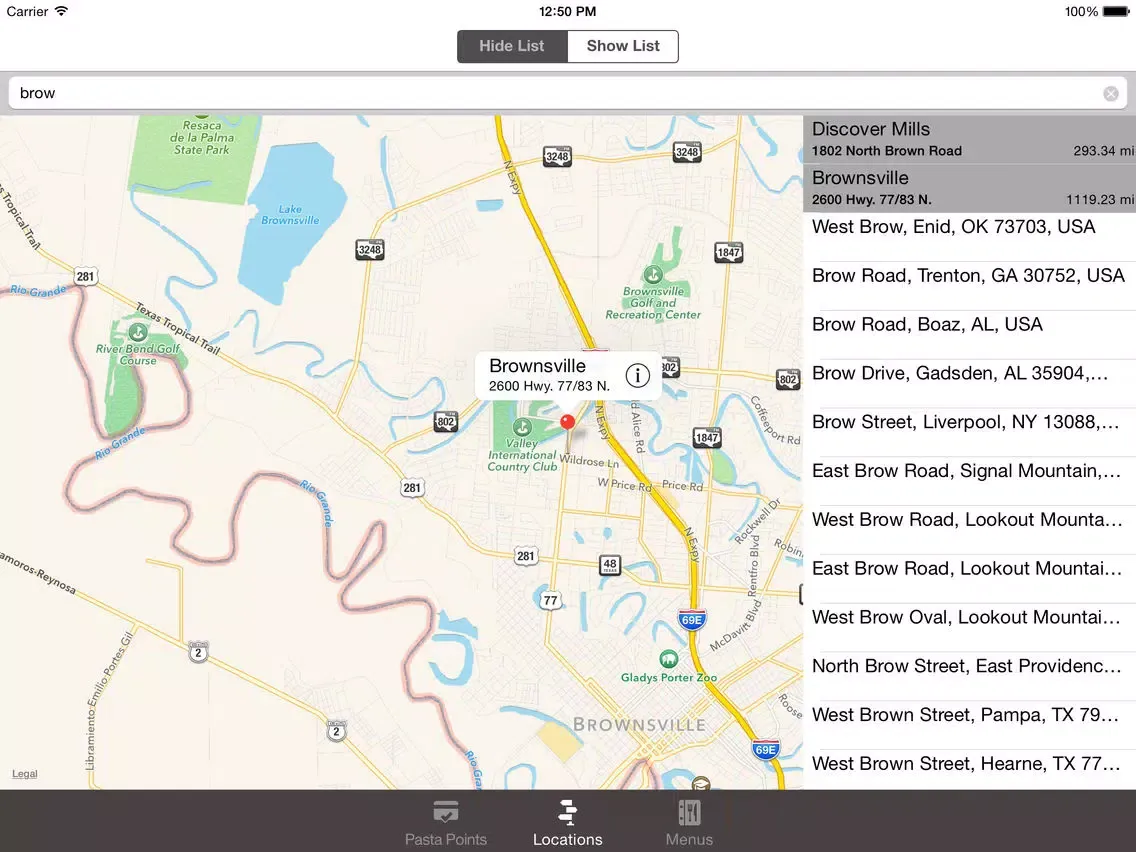 Johnny Carino's Pasta Points iPad  Screenshots