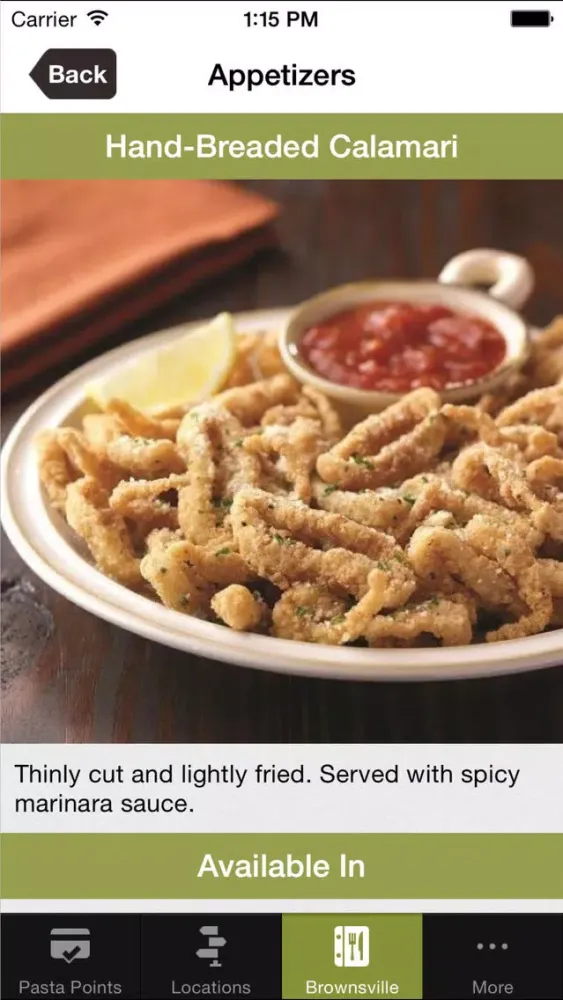 Johnny Carino's Pasta Points Screenshots