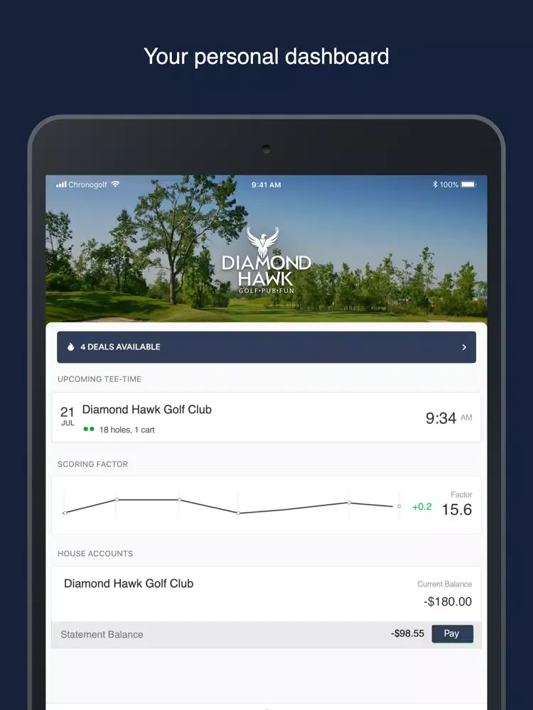 Capturas de tela do Diamond Hawk Golf Club iPad 