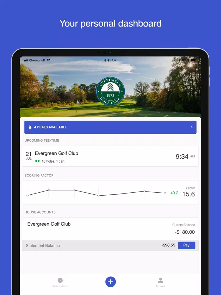 ภาพหน้าจอของ Evergreen Golf Club iPad 