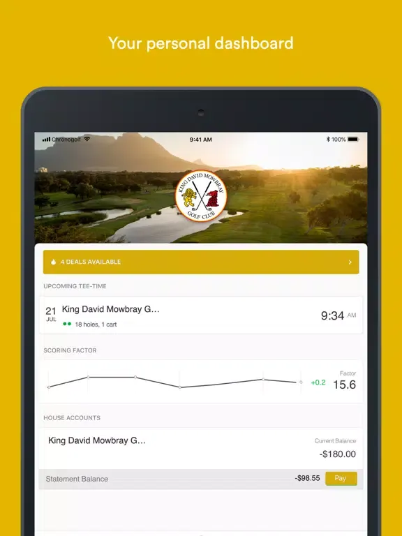 King David Mowbray Golf Club iPad  স্ক্রিনশট