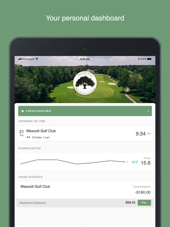Wescott Golf Club iPad  Ekran Görüntüleri