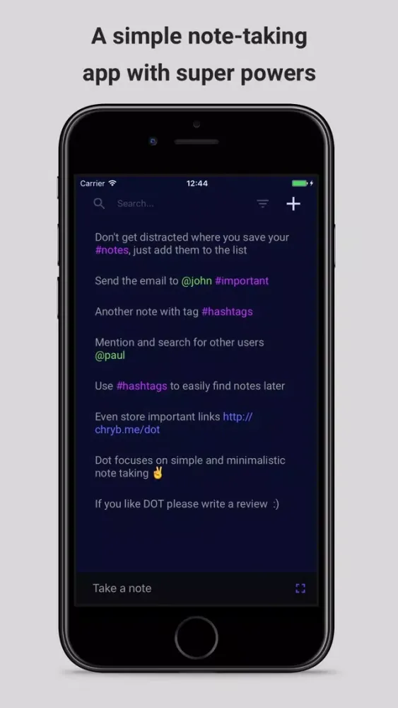 Ảnh chụp màn hình của Dot - Beautiful, simple and minimalistic notes app