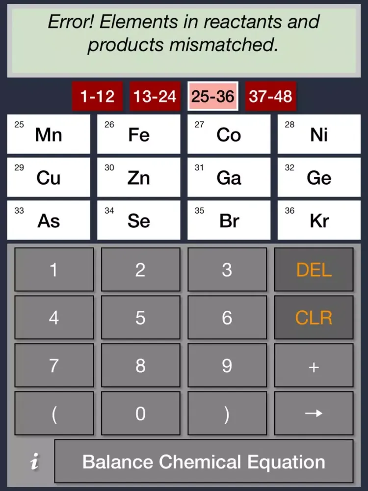 Capturas de pantalla de Chemistry Equation Balancing Calculator Free iPad 