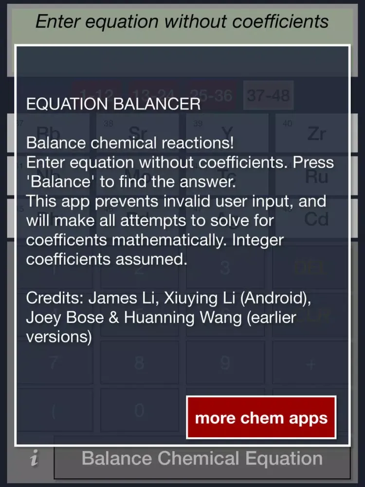 Capturas de pantalla de Chemistry Equation Balancing Calculator Free iPad 