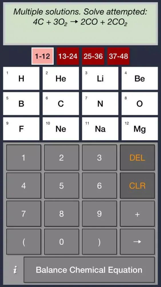 Capturas de pantalla de Chemistry Equation Balancing Calculator Free