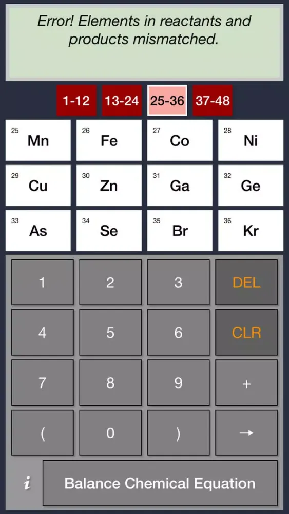 Capturas de pantalla de Chemistry Equation Balancing Calculator Free