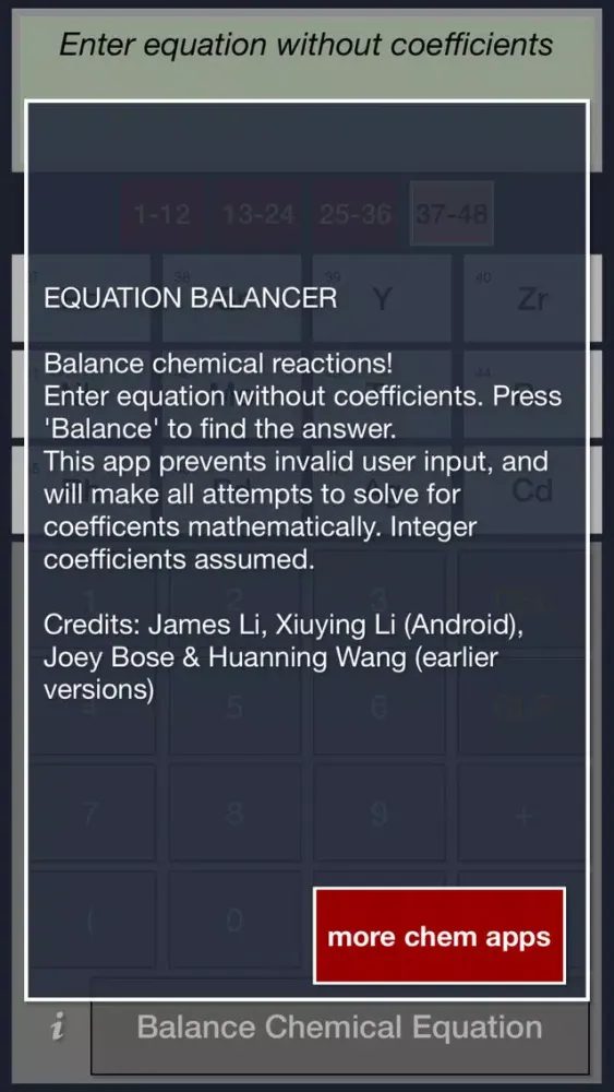 Capturas de pantalla de Chemistry Equation Balancing Calculator Free