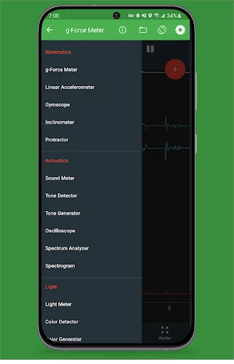Tangkapan skrin Physics Toolbox Sensor Suite