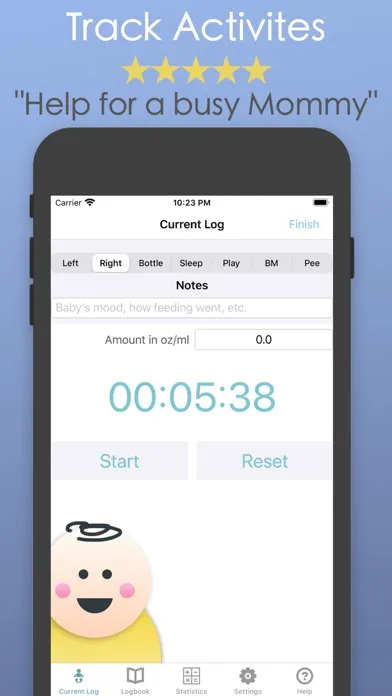 Captures d'écran de Baby Log & Breast Feeding App