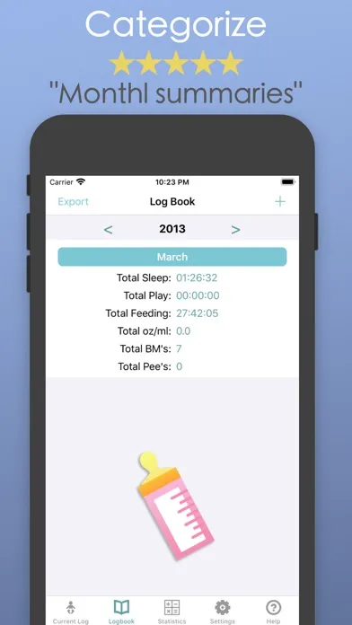 Captures d'écran de Baby Log & Breast Feeding App