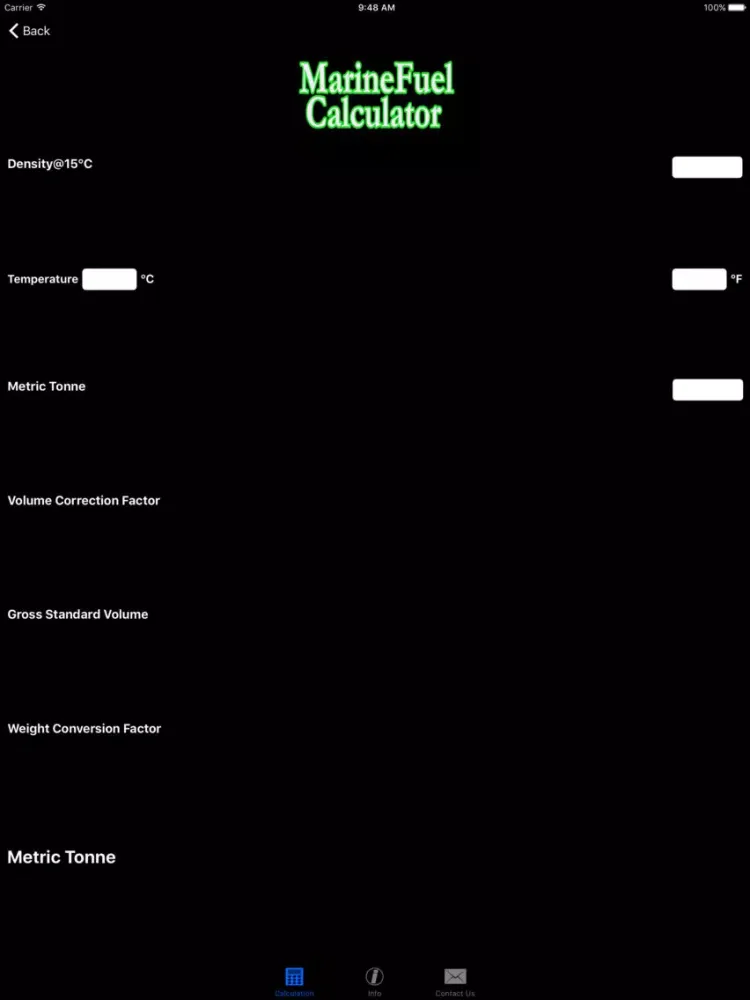 ภาพหน้าจอของ MarineFuel Calc iPad 