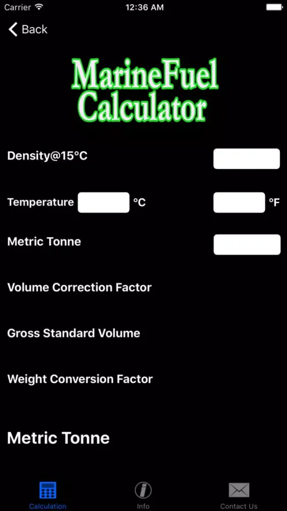 ภาพหน้าจอของ MarineFuel Calc