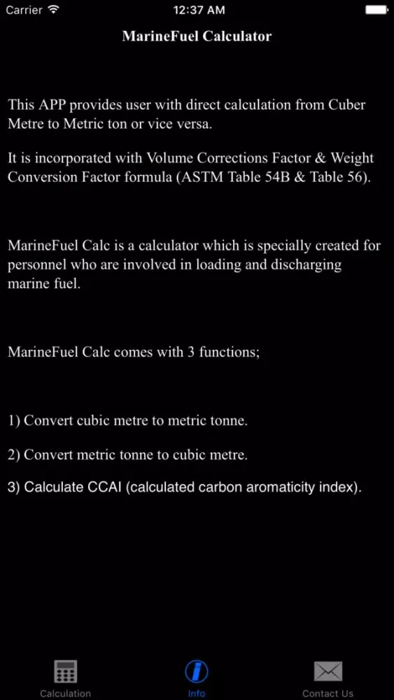 ภาพหน้าจอของ MarineFuel Calc
