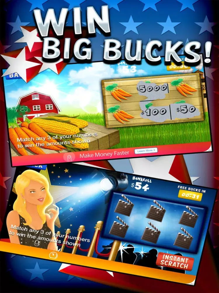 ' A American Lotto Scratch-Off Lottery Scratchers Game iPad  スクリーンショット