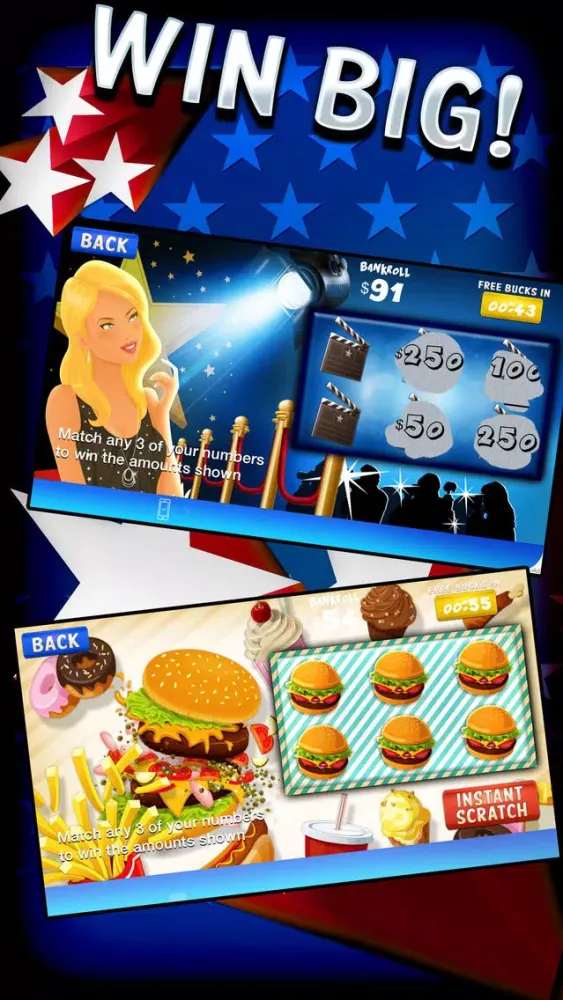 ' A American Lotto Scratch-Off Lottery Scratchers Game スクリーンショット