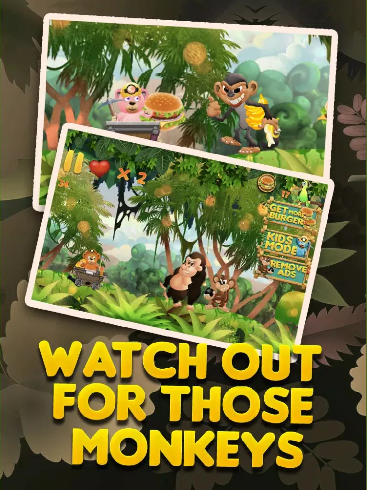 Capturas de pantalla de Burger-Crazy Bears Among Us - Hunger Battle of the Super Evil Sky Monkeys FREE iPad 