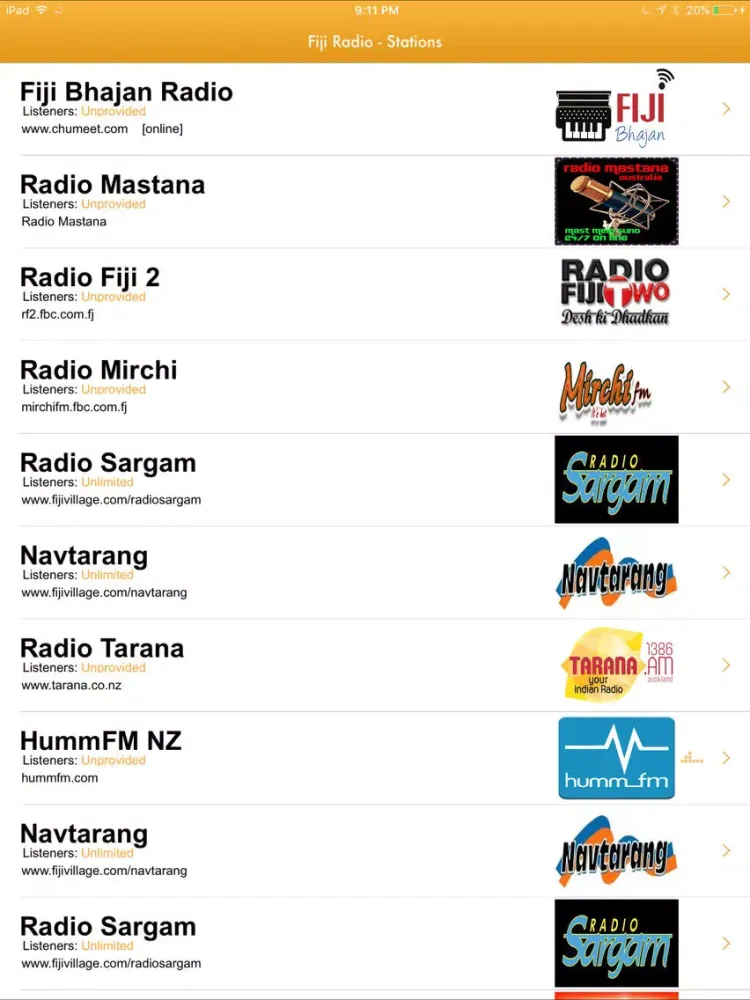 Скриншоты Fiji Radio iPad 