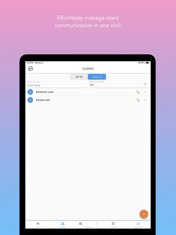 Capturas de tela do UnifiedChoice  Sales agent CRM iPad 