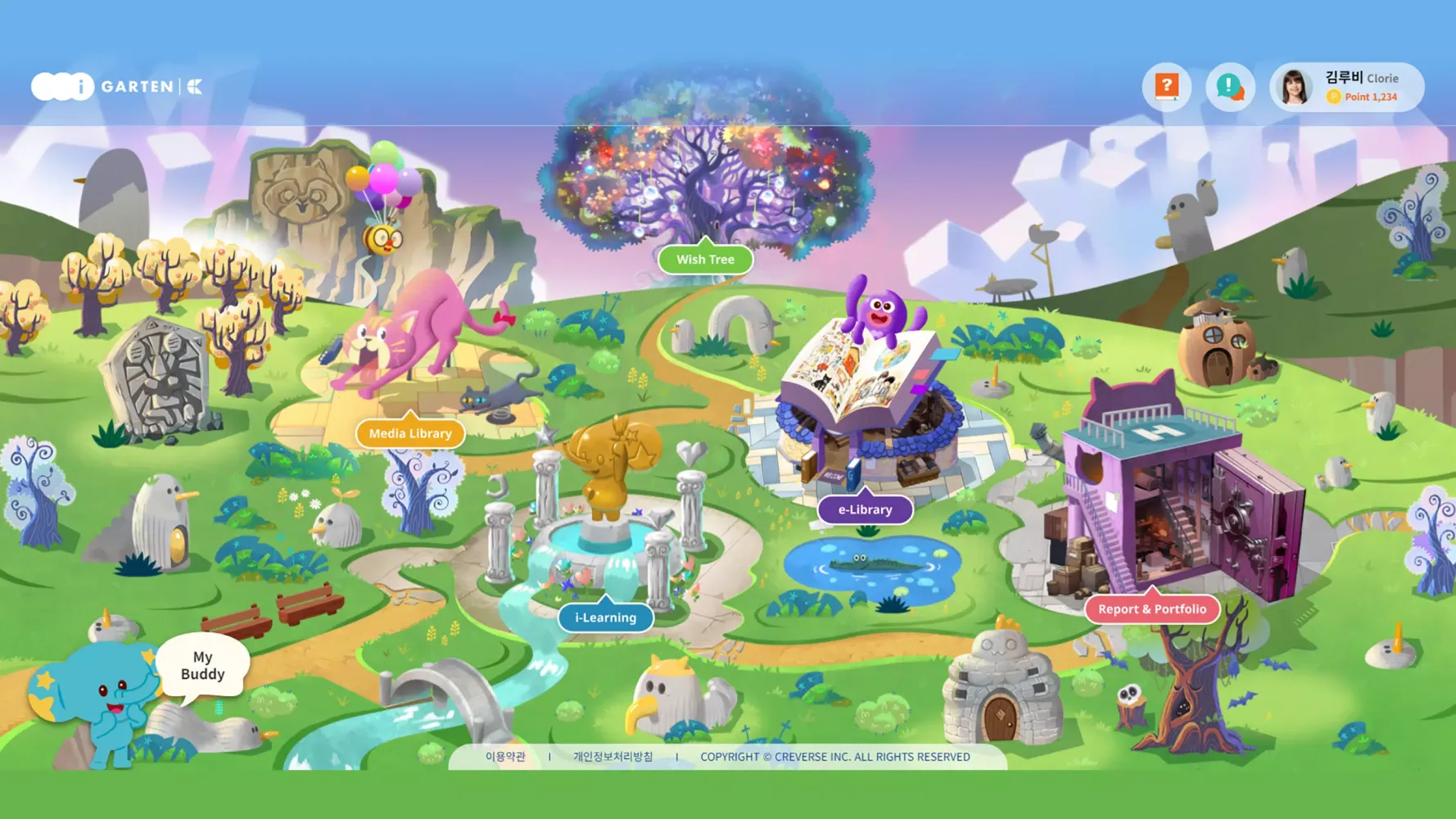 Zrzuty ekranu Creverse Learning Portal