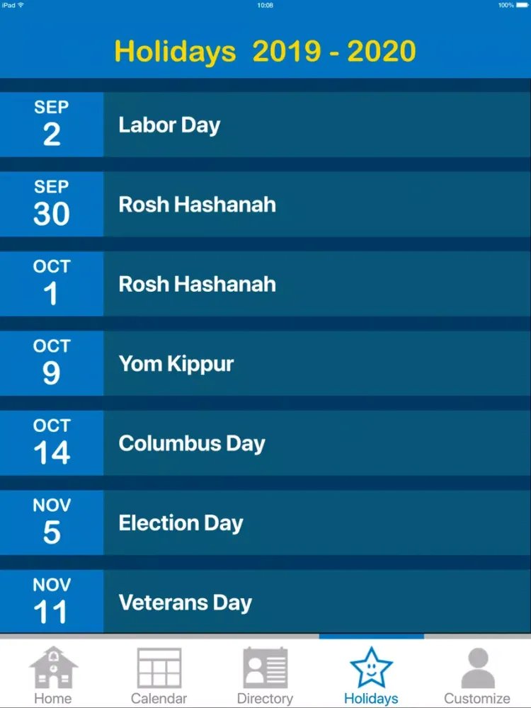 Long Beach NY School Calendar iPad  স্ক্রিনশট