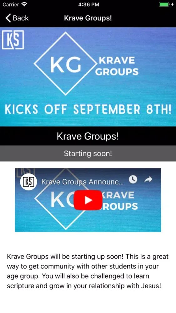 Krave Student Ministries स्क्रीनशॉट