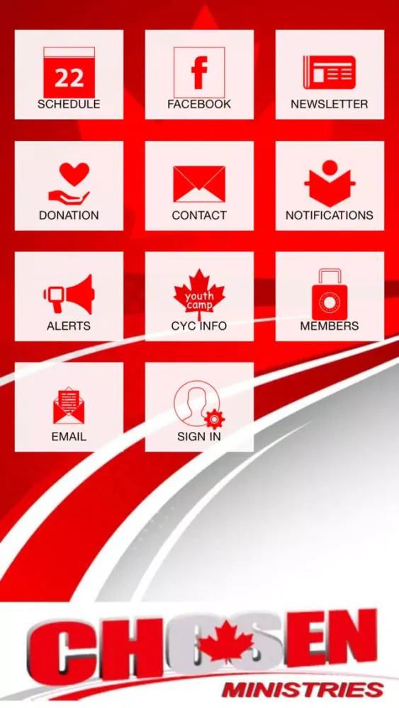 Capturas de tela do Chosen Ministries