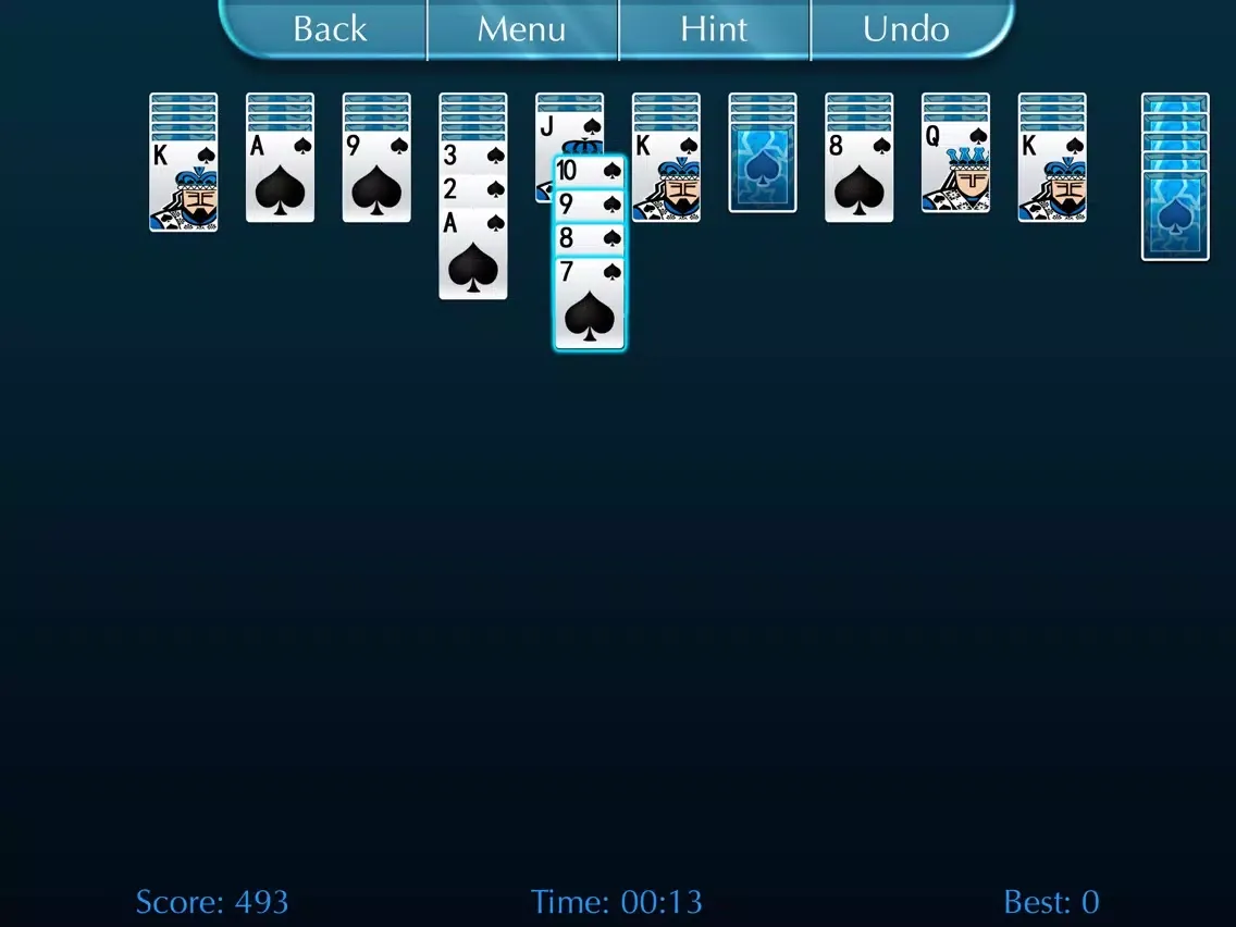 Capturas de tela do Spider Solitaire Collection Pro iPad 