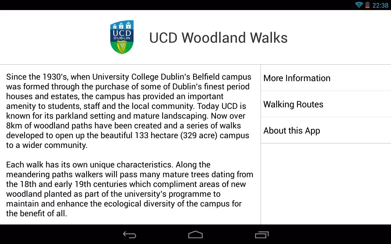 UCD Woodland Walks Screenshots
