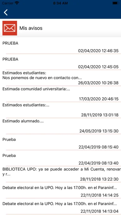 Servicios Personales UPO Screenshots