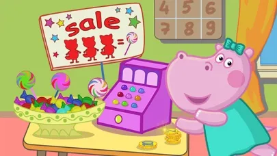 Funny Shop Hippo shopping game سکرین شاٹس
