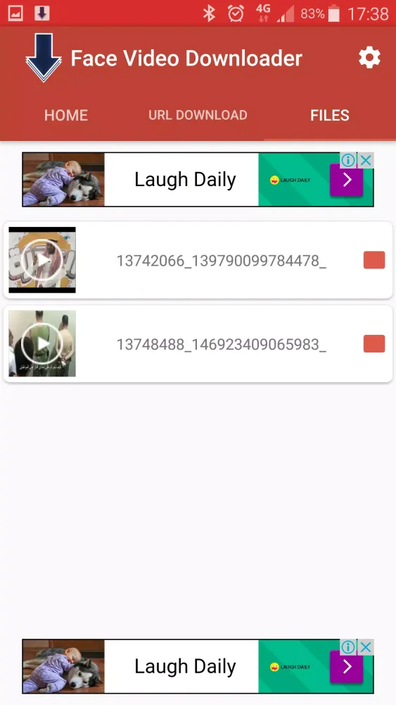 Ảnh chụp màn hình của face video downloader