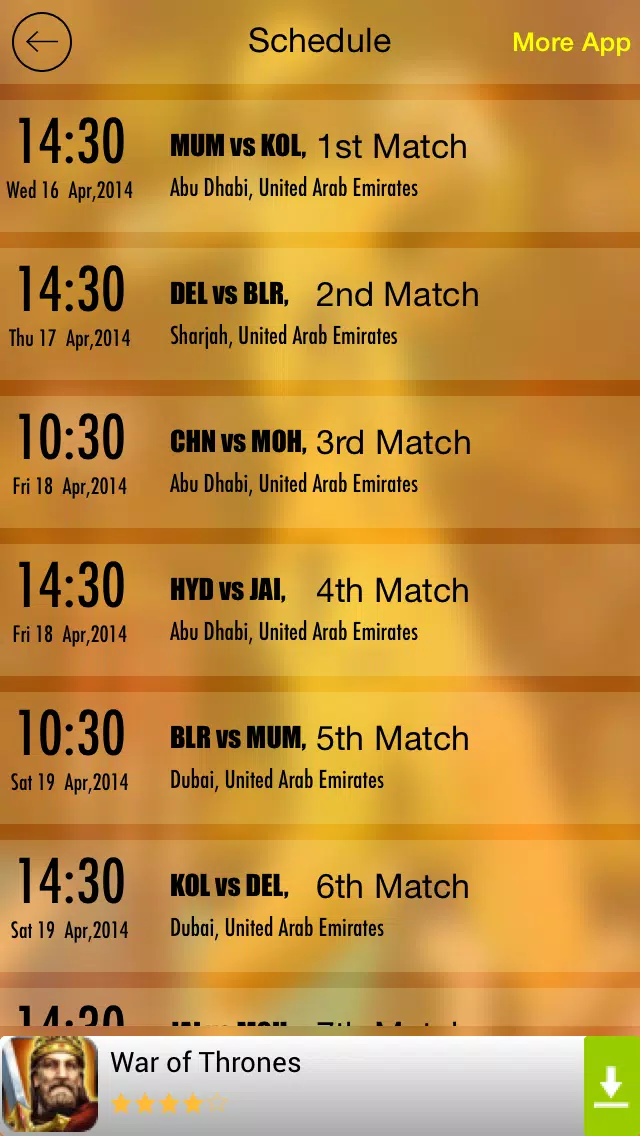 Chennai Super Kings IPL-2014應用截圖