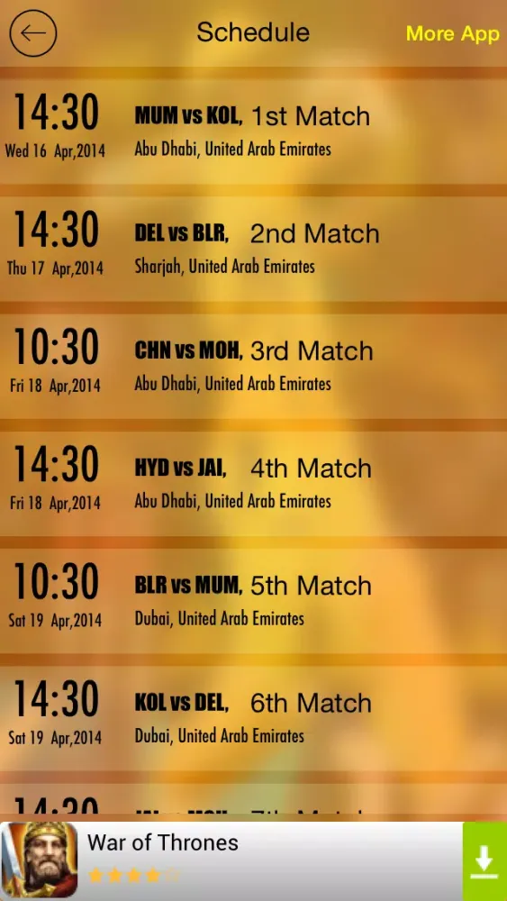 Chennai Super Kings IPL-2014 Screenshots