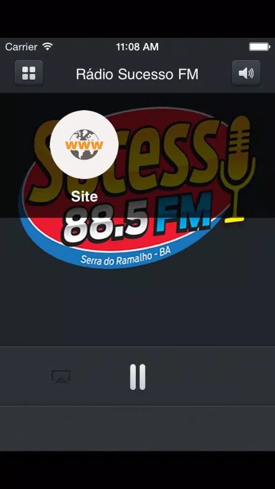 Capturas de tela do Rádio Sucesso FM de Serra do Ramalho BA