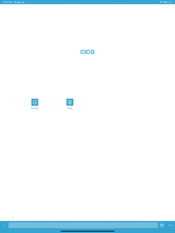 Ảnh chụp màn hình của CICO Browser iPad 